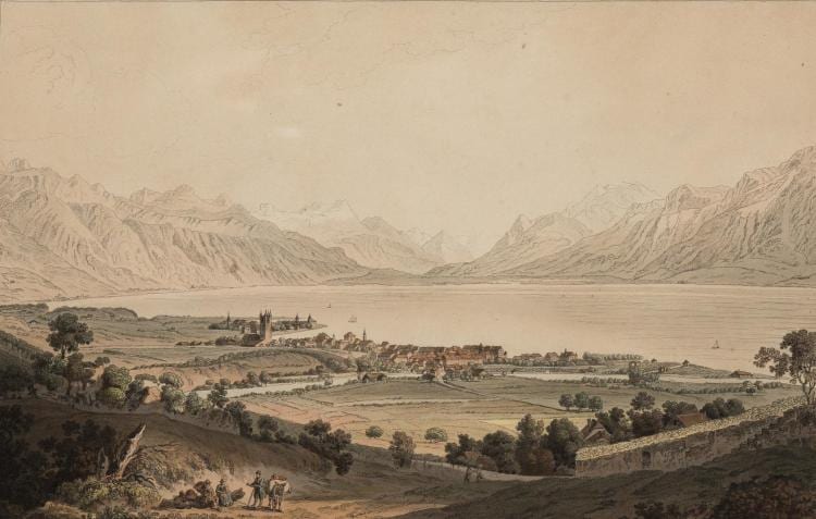 Johann Ludwig Aberli comparable auction result: johann ludwig aberli 1723 1786 vue de vevey