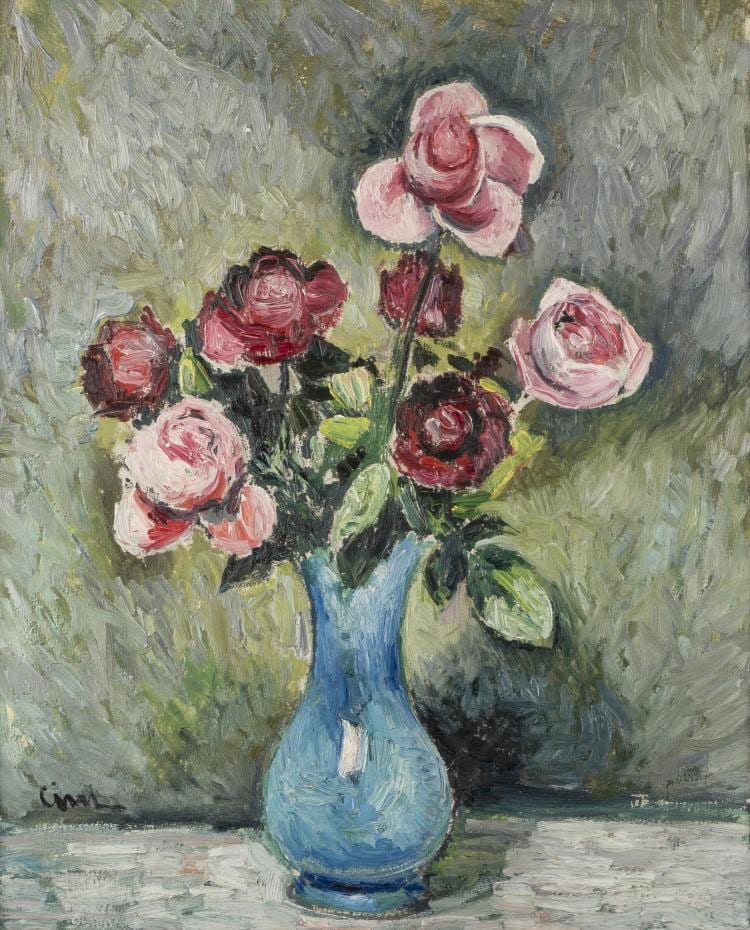 Alfredo Cini comparable auction result: alfredo cini 1887 1970 nature morte aux roses
