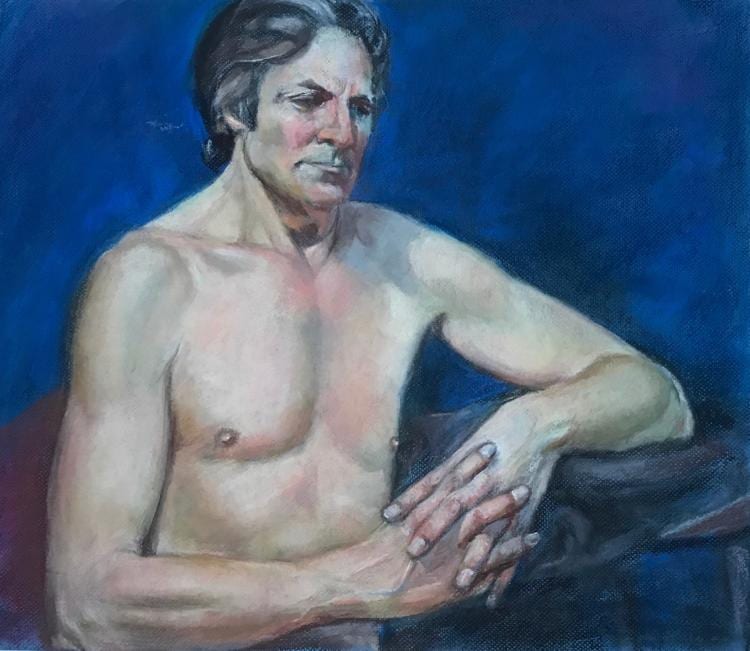 Louis Witkin comparable auction result: louis witkin american b 1913 2010 seated male charcoal drawing