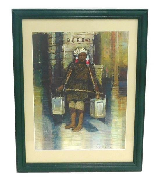 Herbert Jacob Gute comparable auction result: herbert jacob gute connecticut 1907 1977 oil on illustration board arab water carrier c 1933 depicting male figure wearing