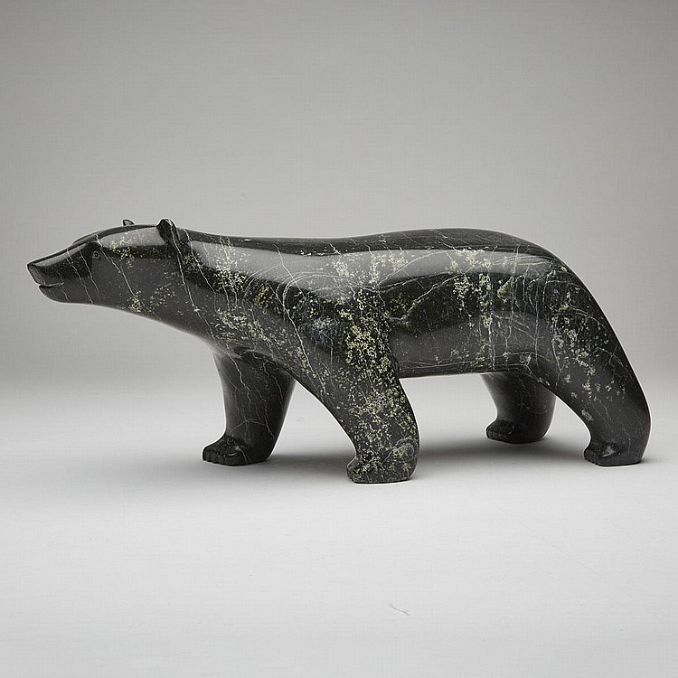 Elijah Michael comparable auction result: elijah michael 1929 2008 walking bear stone 7 x 16 x 4 5 17 8 x 40 6 x 11 4 cm