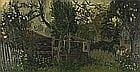 Pat Algar comparable auction result: pat algar 1939 2013 oil on board merton landscape studio stamp signed to verso 14 75 x 30 75 37 5cm x 78 1cm