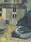 Pat Algar comparable auction result: pat algar 1939 2013 oil on board beached boat cottage studio stamp signed to verso unframed 7 5 x 5 5 19cm x 14cm