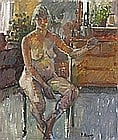 Pat Algar comparable auction result: pat algar 1939 2013 oil on board a seated female nude signed unframed 14 x 12 35 6cm x 30 5cm
