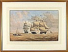 John Cantiloe Joy comparable auction result: john cantiloe joy 1806 1866 watercolour the signal gun ship on choppy seas signed 12 25 x 19 75 31 1cm x 50 2cm