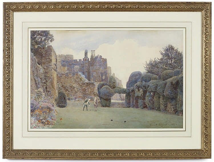 George Samuel Elgood comparable auction result: george s elgood british 1851 1943 the bowling green berkeley castle gloucester