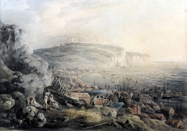 John Preston Neale comparable auction result: john preston neale 1771 80 1847 watercolour view across dover harbour to dover castle 14ins x 20ins signed and dated 1808 in gilt and ebonised frame and glazed
