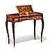 Jacques-Philippe Lebas comparable auction result: a louis xv tulipwood amaranth and floral marquetry writing table by jacque