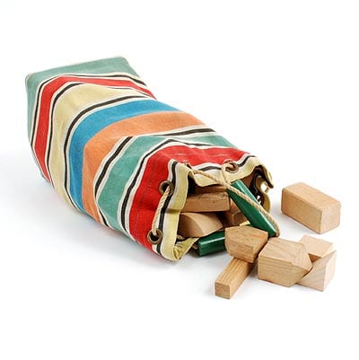 Ko Verzuu comparable auction result: ko verzuu ado canvas bag with wooden blocks