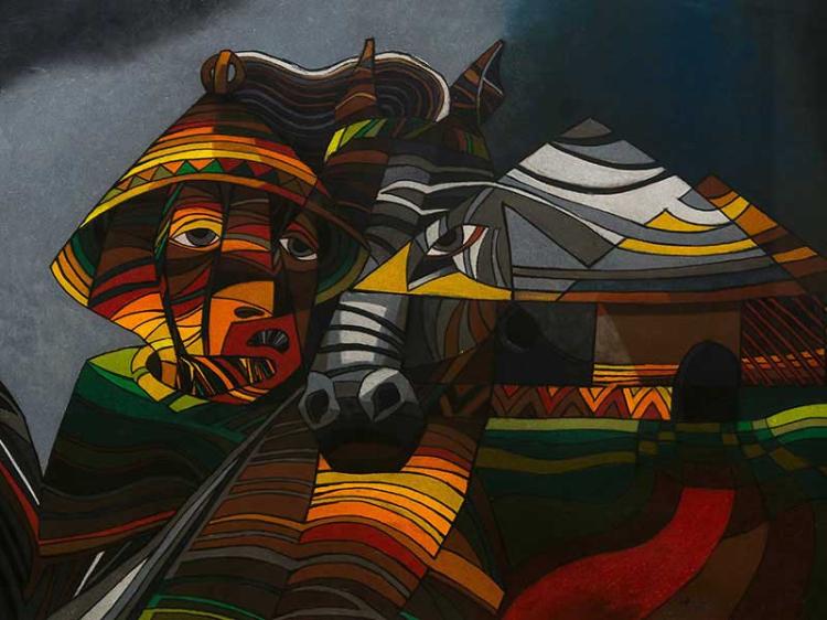 leonard matsoso sa 20th c mixed media mosotho horse rider signed titled dated 09 69 x 98 · 5th Avenue Auctioneers · 2017-04-09 Leonard Matsoso comparable auction result: leonard matsoso sa 20th c mixed media mosotho horse rider signed titled dated 09 69 x 98
