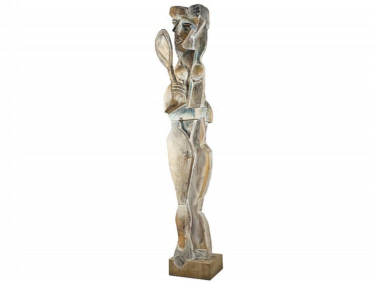 david lechuga madrid 1950 la coqueta a polychrome wood figure · Sala Retiro Subastas · 2017-04-26 David Lechuga comparable auction result: david lechuga madrid 1950 la coqueta a polychrome wood figure
