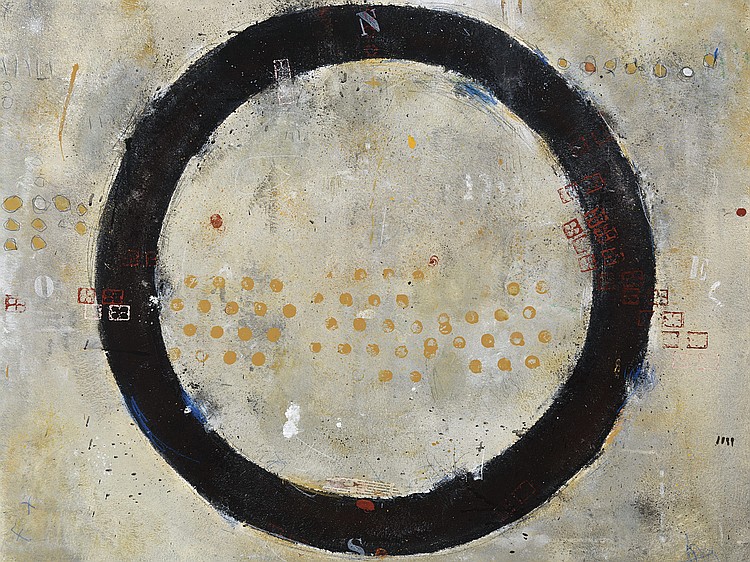 Francisco Conesa comparable auction result: francisco conesa madrid 1956 c rculo negro oil on canvas