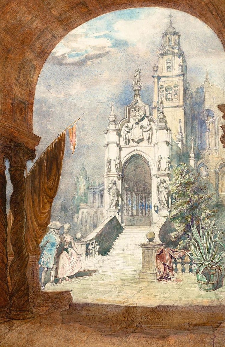 alfred charles conrade leeds england 1863 1955 a courtly scene watercolor on paper · Isbilya Subastas · 2017-04-25 Alfred Charles Conrade comparable auction result: alfred charles conrade leeds england 1863 1955 a courtly scene watercolor on paper