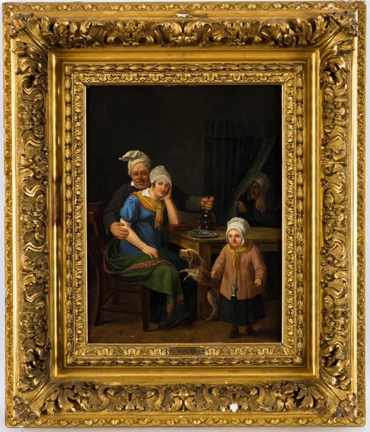 Constantin Fidèle Coene comparable auction result: constantinus fidelio coene 1780 1841 sc ne d int rieur hsp sign e et dat e 1817 32 5x24 cm