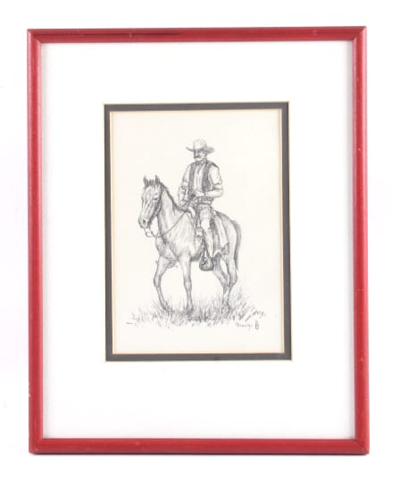 George Dabich comparable auction result: george dabich original framed pencil sketch