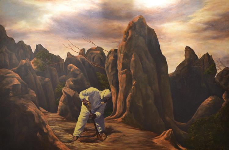 Julia Ciccarone comparable auction result: julia ciccarone dig 1992 oil on canvas 121 5 x 182cm provenance acquired directly from the artist