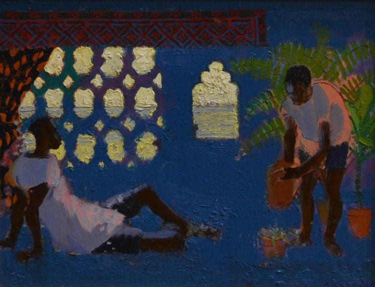 Gregory Alexander comparable auction result: gregory alexander blue kenya oil on board 26 x 34cm