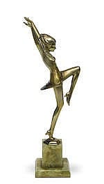 ATTRIBUTED TO JOSEF LORENZL (AUSTRIAN, 1892-1950) AN ART DECO SILVERED sold by Bonhams, lot 164 — auction record photograph