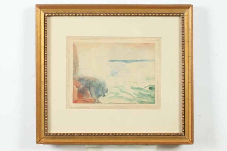 George Frederick Morse comparable auction result: george frederick morse american 1834 1925 heavy surf monhegan island maine signed lower left and titled in pencil lower margin w
