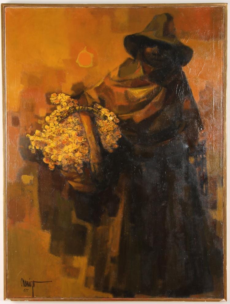 juan ruiz chamizo 1965 oil painting flower girl · Concept Art Gallery · 2017-05-06 Juan Chamizo comparable auction result: juan ruiz chamizo 1965 oil painting flower girl