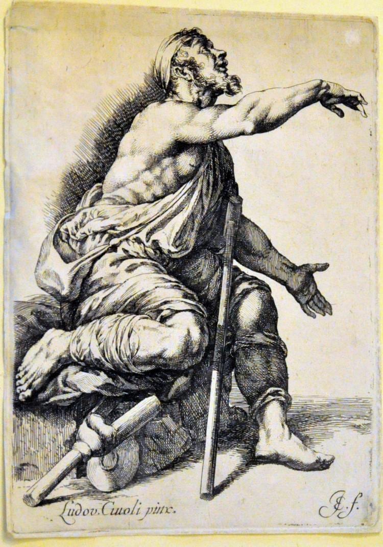 il Cigoli comparable auction result: ertinger etching c 1725 beggar