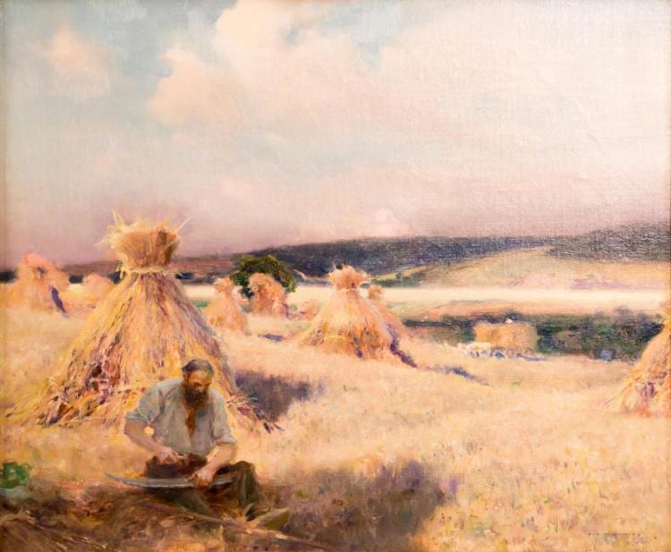 Jules Alexis Muenier comparable auction result: jules alexis muenier summer harvest painting