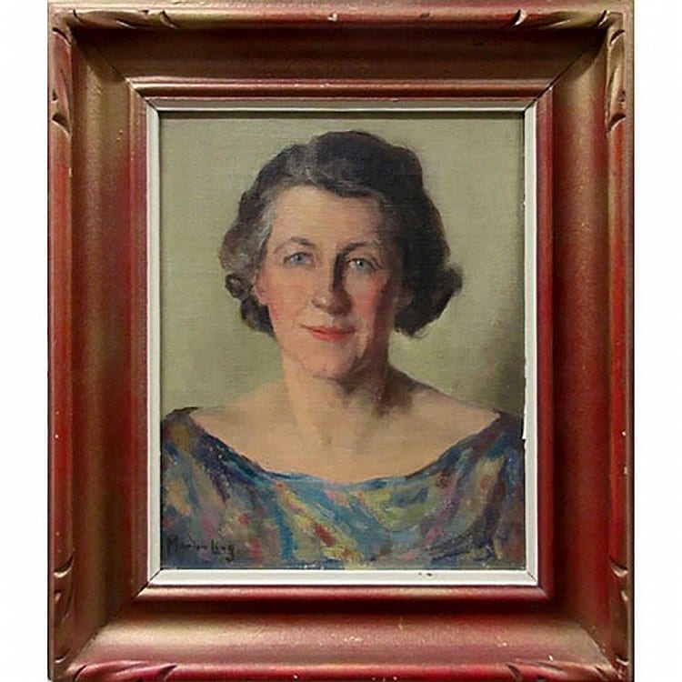 Marion Long comparable auction result: marion long canadian 1882 1970 portrait of a woman oil on canvas glued down on masonite signed lower left 10 5 x 8 5 26 7 x 21 6 cm
