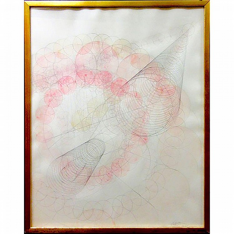 Gerald Gladstone comparable auction result: gerald gladstone canadian 1929 2005 electric field scape mixed media on paper signed and titled lower left 28 5 x 22 5 72 4 x 57 2 cm