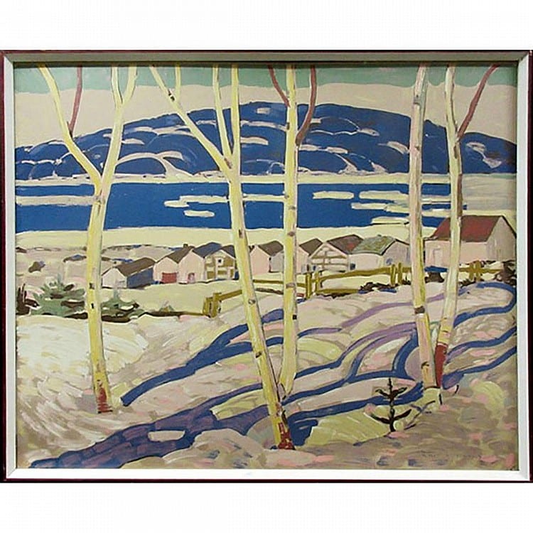 Albert Henry Robinson comparable auction result: albert henry robinson canadian 1881 1956 village on the gulf sampson matthews silkscreen signed in image lower right 30 x 36 8 76 2 x 93 5 cm