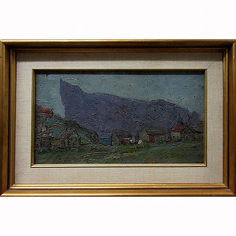 Florence Helena McGillivray comparable auction result: florence helena mcgillivray canadian 1864 1938 perc rock oil on panel signed and dated 1919 lower right titled to card verso 6 8 x 12 17 1 x 30 5 cm
