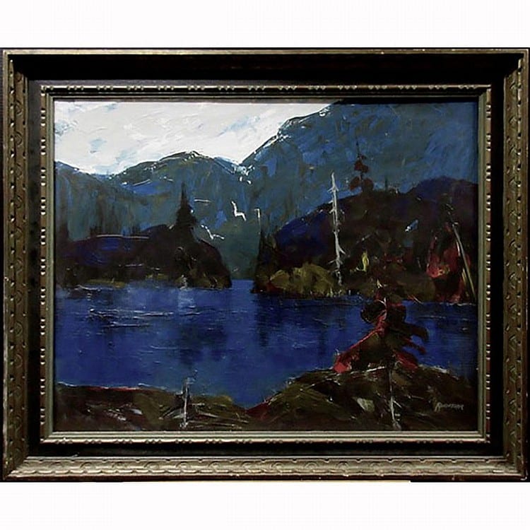 John H. Kinnear comparable auction result: john h kinnear canadian 1920 2003 island passage oil on canvas board signed lower right signed signed titled and dated 69 verso 24 x 30 61 x 76 2 cm