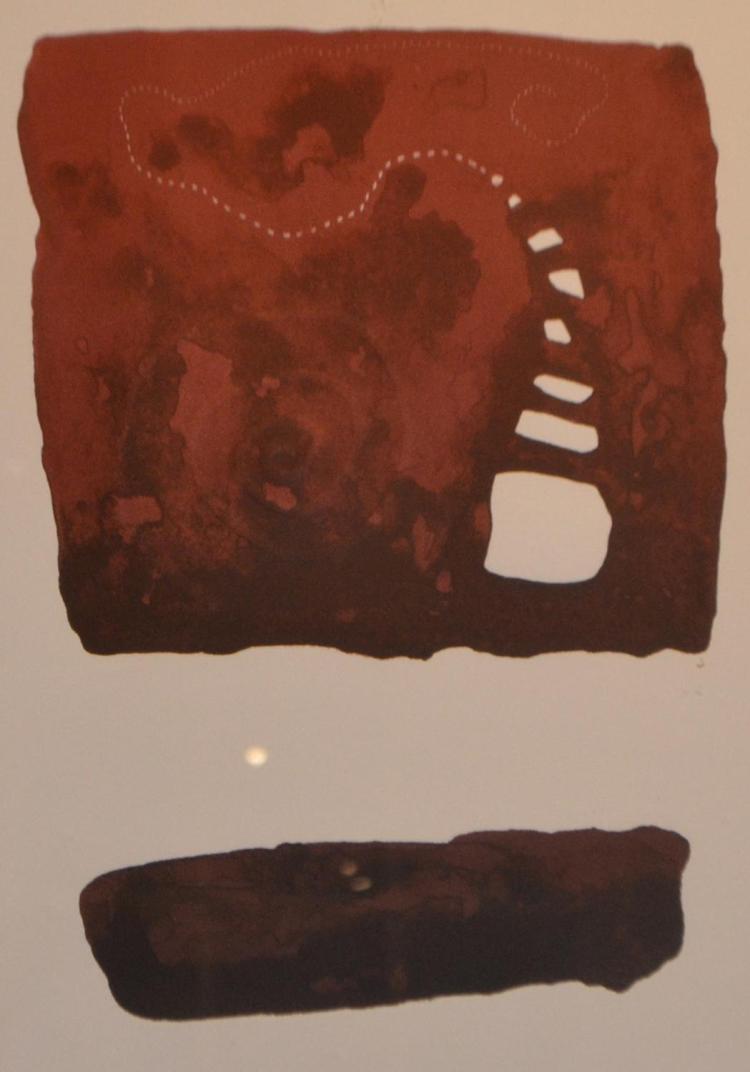 Karen Casey comparable auction result: karen casey tracks screenprint a p 38 x 26cm
