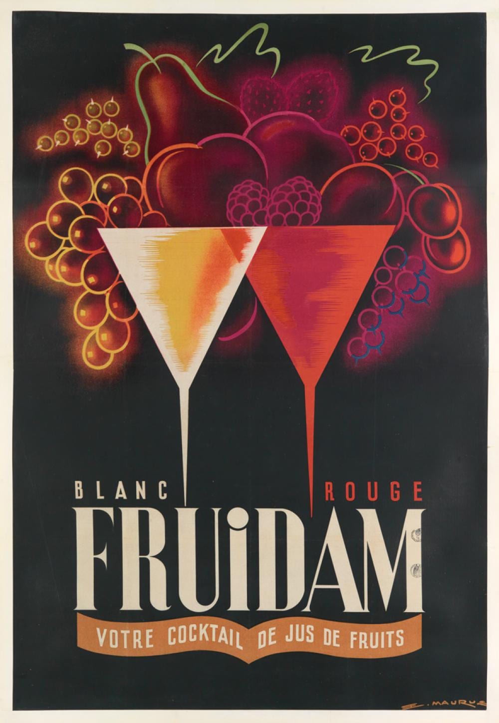 Edmond Maurus comparable auction result: edmond maurus dates unknown fruidam votre cocktail de jus de fruits 1934 60x41 inches 153x106 cm