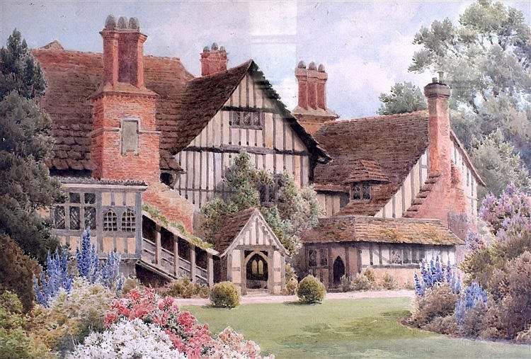 Herbert (1863) George comparable auction result: herbert george 1863 framed watercolour signed crowhurst place together with a coloured engraving june 2
