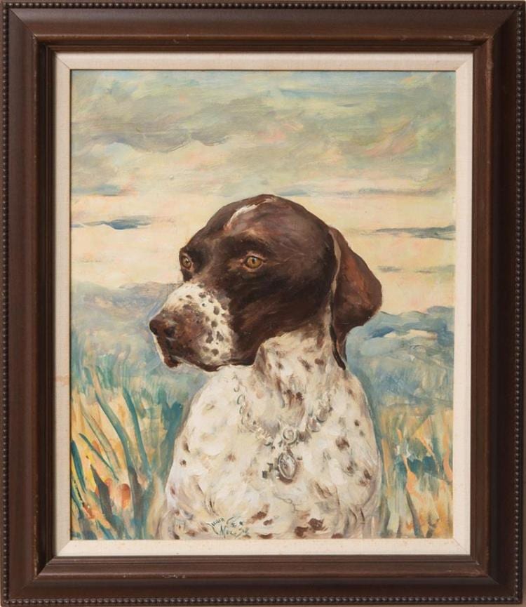 Juan Antonio (1912) Morales comparable auction result: juan antonio morales 1909 1984 pointer portrait and pointer profile