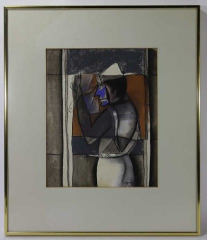 Ruben Leyva comparable auction result: ruben leyva 1953 pastel with watercolor ink