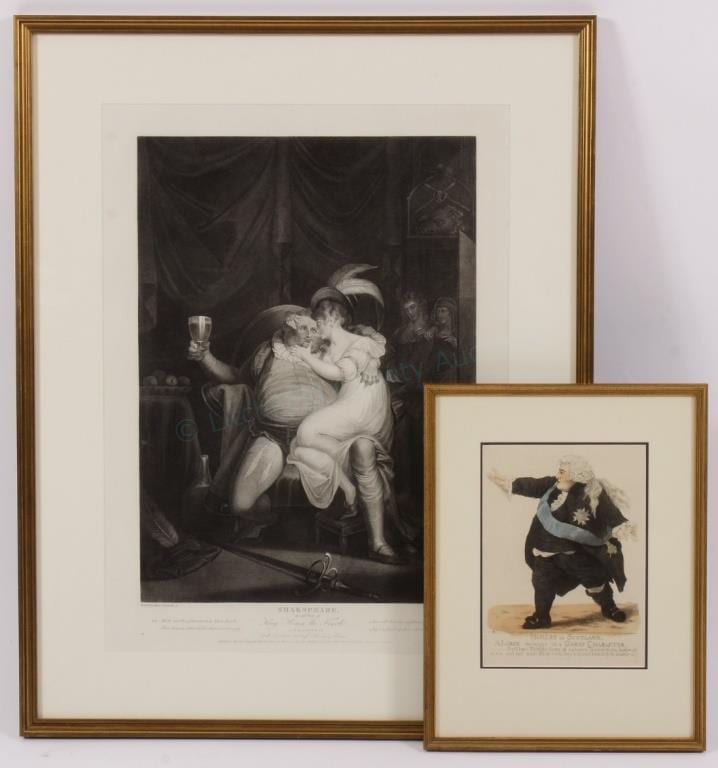 Robert (1752) Dighton comparable auction result: shakespeare prints hamlet in scotland falstaff