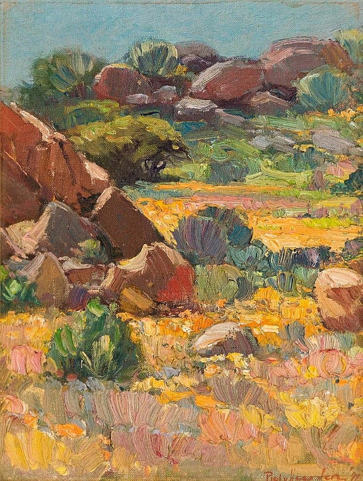 Pieter Van (1875) Veen comparable auction result: piet pieter gerhardus van heerden rocky landscape namaqualand