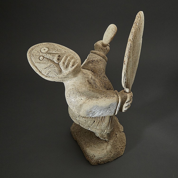 karoo ashevak 1940 1974 shaman drum dancing bone 21 5 x 10 x 15 58 4 x 25 4 x 38 1 cm · Waddington's · 2017-05-30 Karoo Ashevak comparable auction result: karoo ashevak 1940 1974 shaman drum dancing bone 21 5 x 10 x 15 58 4 x 25 4 x 38 1 cm