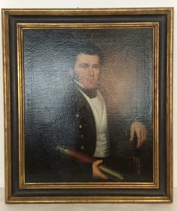 Early 19th C Ship Captain Oil Portrait Painting sold by The Benefit Shop Foundation Inc., lot 272 — auction record photograph