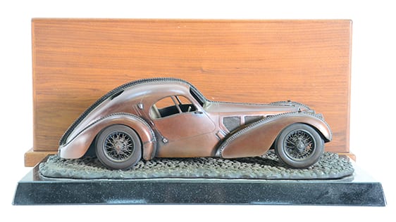 Albert Guibara comparable auction result: a bugatti 57 sc atlantic bronze sculpture by albert guibara