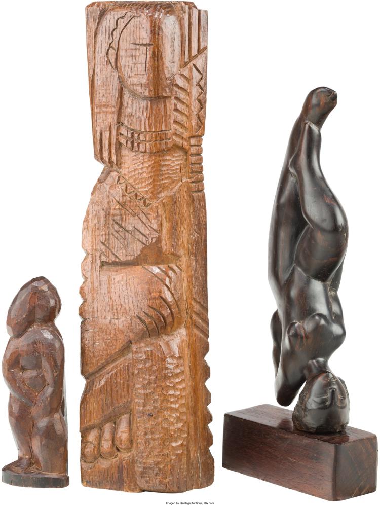 José de Creeft comparable auction result: jos de creeft american 1884 1982 inverted nude female totem and female nud
