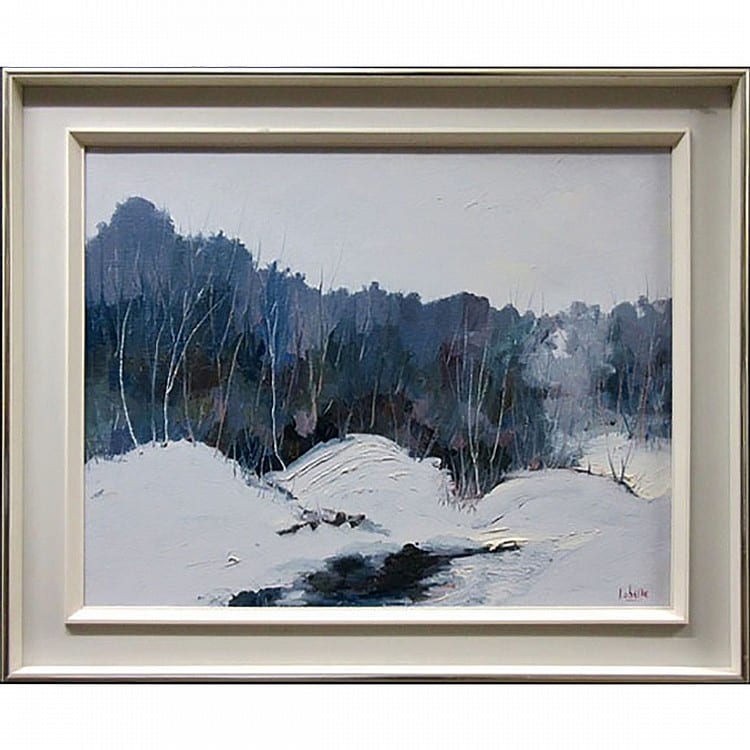 Fernand Labelle comparable auction result: fernand labelle canadian 1934 2012 laurentides oil on canvas signed lower right signed titled and dated mars 81 verso 24 x 30 61 x 76 2 cm