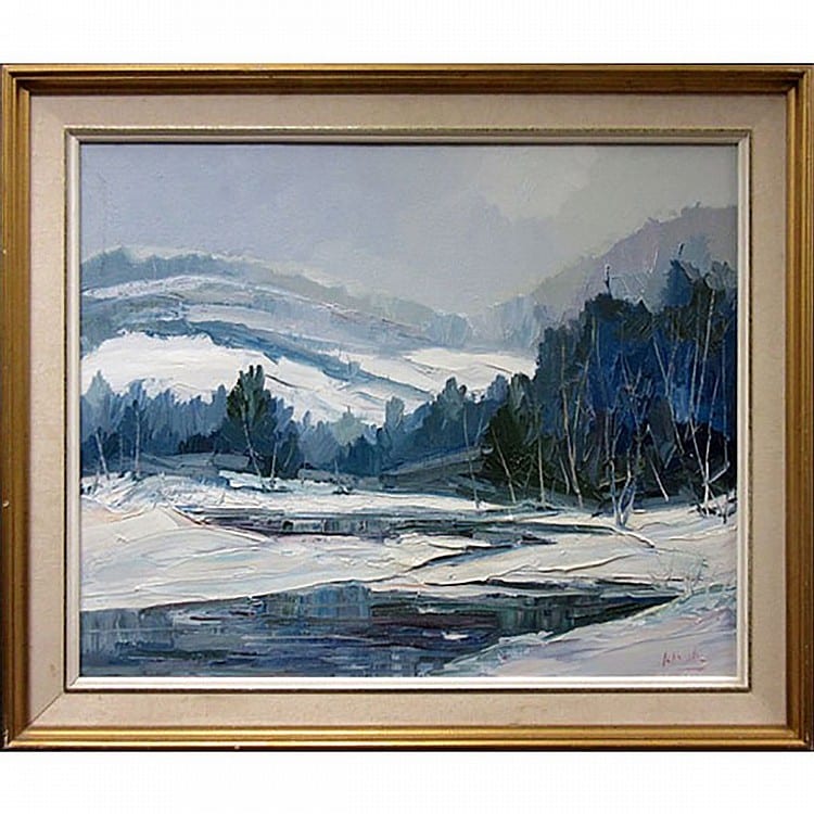 Fernand Labelle comparable auction result: fernand labelle canadian 1934 2012 untitled laurentian winter oil on canvas signed lower right 24 x 30 61 x 76 2 cm