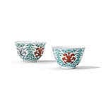 An Exceedingly Rare Pair Of Imperial MING-STYLE DOUCAI ‘BAOXIANG’ CUPS Yo comparable sale
