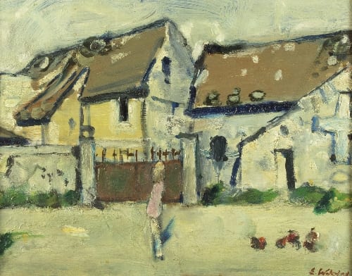 Edward Felix Wakeford comparable auction result: edward felix wakeford british 1914 1973 feeding the chickens signed oil on board 36cm x 46 5cm