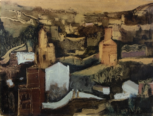 Eric Isenburger comparable auction result: eric isenburger german 1902 1994 spanish landscape vallcarca barcelona signed and dated 1933 oil on mountboard 49cm x 64cm