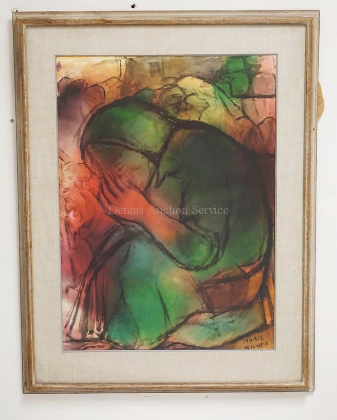 Marie Wilner comparable auction result: marie wilner b 1910 new york mcm watercolor on paper of a woman with her head in her hands signed lower right 20 1 2 x 28 1 2 inches