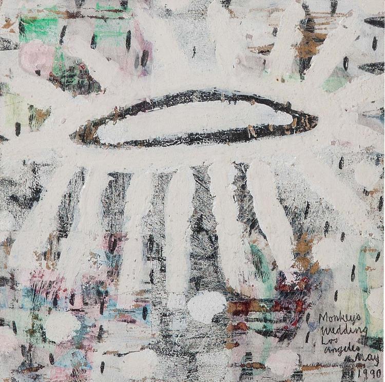 Peter Atkins comparable auction result: peter atkins born 1963 monkeys wedding los angeles may 1990 oil on board