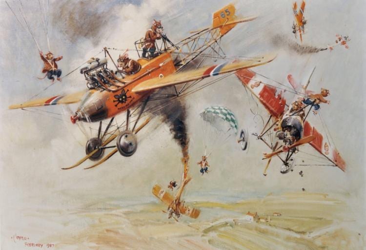 Terence Tenison Cuneo comparable auction result: terence tenison cuneo 1907 1996 british a dogfight with mice lithograph indistinctly signed 18 5 x 27